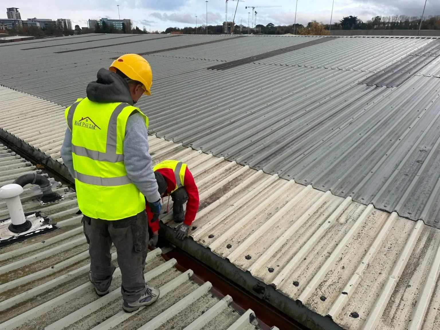Commercial metal roof repair in Dublin by Roof Pro Ltd